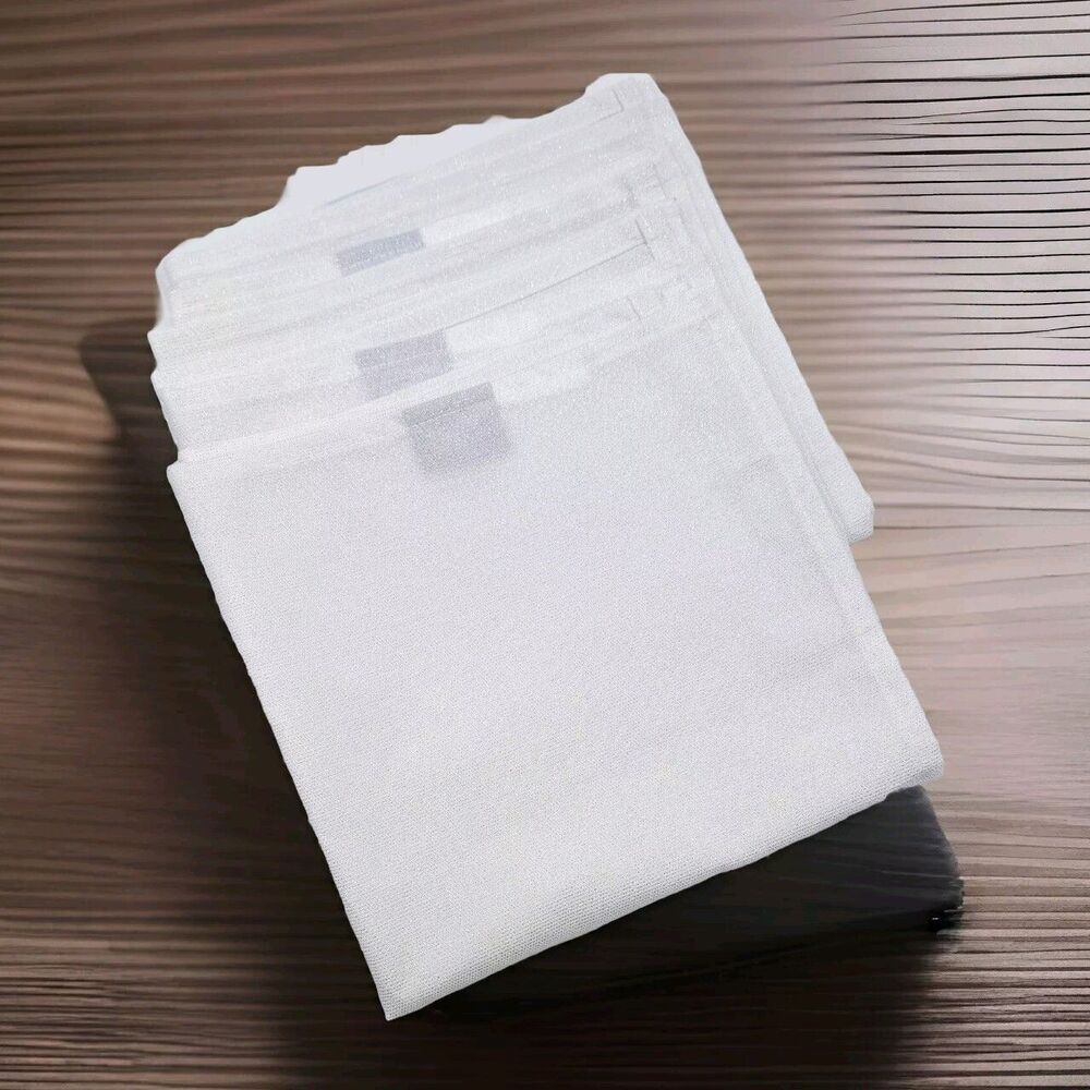 Set Of 4 Villeroy & Boch White Sparkly Metallic Cloth Napkins 17.5"